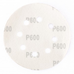Круг абразивный на ворсовой подложке под "липучку", перфорированный, P 600, 125 мм, 5 шт., Matrix